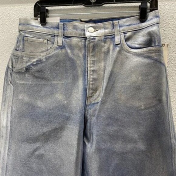 NEW JOE’S JEANS Womens THe Mia High Rise, Wide Leg Party Blue Foil Jeans Size 31 - Picture 10 of 11